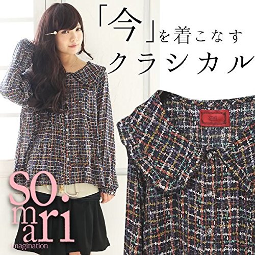 (ソマリ) somari クラシカルフリルブラウス　レディース ブラウス シャツ チェック フリル 長袖