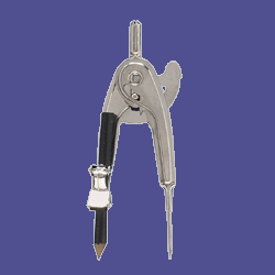 SPR01491 - Ball Bearing Compass,Pencil Lock,12Diameter Capacity,Silver by Drafting Tools