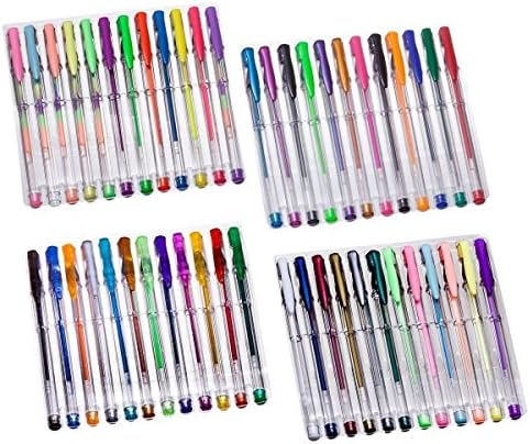 YISDER 48 Gel Pens - Great for Scrapbooking, Adult and Kids/Children Coloring Books Glitter Metalic Neon Swirl and More