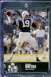 1997 Upper Deck Legends # 9 Johnny Unitas Baltimore Colts Football Card - Mint Condition - Shipped In Protective ScrewDown Case!