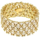 Gold Overlay Sterling Silver Multi-Stone Cubic Zirconia Bracelet by Charles Winston