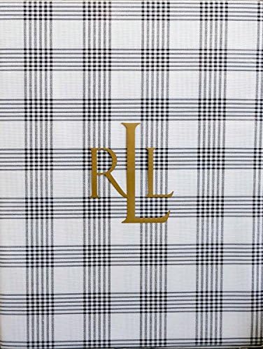 Ralph Lauren Fabric Tablecloth Oblong Rectangular Glen Plaid Black 60 " x 104 "