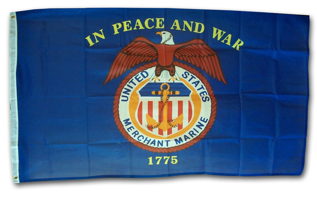 Amazon.com : Merchant Marine - 3' x 5' Polyester Military Flag ...