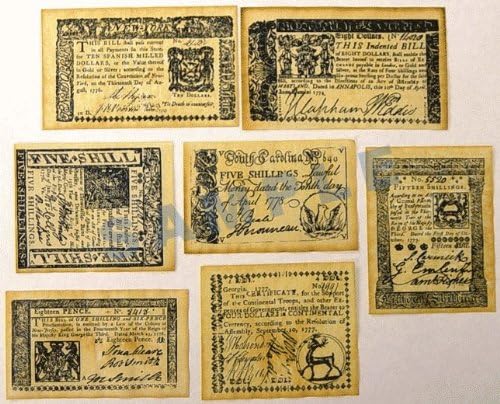 Colonial Revolutionary Money Set A