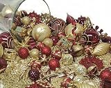Review CMI  / 125-Piece Club Pack of Shatterproof Burgundy & Gold Christmas Ornaments