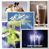 Birthday Cards - Celebration Assortment, box of 10 cards and envelopes, 2 each of 5 different designs