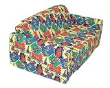 Children's Sofa Sleeper Twin 38" Race Cars Pattern By Elite Furniture