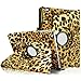 Fintie iPad Air 2 Case - 360 Degree Rotating Stand Case with Smart Cover Auto Sleep / Wake Feature for Apple iPad Air 2 (iPad 6) 2014 Model, Leopard Brown