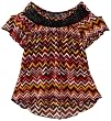 Paperdoll Girls 7-16 Printed Knit Cold Shoulder Top