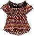 Paperdoll Girls 7-16 Printed Knit Cold Shoulder Top