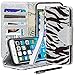 Style4U Iphone 6 Plus Bling Flip Case, Zebra Design Premium Leather Stand With Id Credit Card/Cash Slots For Apple Iphone 6 Plus 5.5 Inch + 1 Stylus And 1 Screen Protector Dark Brown/Silver