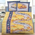 Feinbiber Kinder Bettw�sche 135x200 Bagger/Auto/Baustelle mit RV