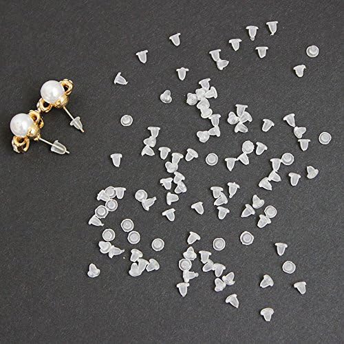 LAPRAPHA 100pcs Rubber Earring Backs Stoppers Ear Post Nuts 3 7mmx3mm Earrings cap DIY Jewelry Findings