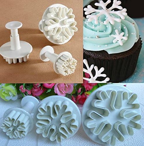 Snowflake Fondant Cake Decorating Sugar Craft Cutter Plunger Mold Mould