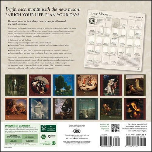 LUNARIA Lunar Wall Calendar 2014