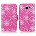S6 Edge+ Case, Galaxy S6 Edge Plus Case, Cellularvilla Wallet [Stand View] [Slim Fit] Premium PU Leather Wallet Flip Cover [Card Slots] for Samsung Galaxy S6 Edge+ / S6 Edge Plus (Black Pink Flower)