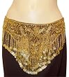 Gold Glass Beaded Belt with Coins