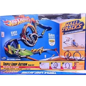 Hot Wheels Wall Tracks Triple Loop Action Track Set: Toys &amp; Games