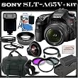 Sony a (alpha) SLT-A65 (A65v) - Digital camera - SLR - 24.3 Mpix - Sony DT 18-55mm lens - SSE Package: 0.45x Wide Angle Lens, 2x Telephoto Lens, 3 Piece Filter Kit (UV,CPL,FLD) 4 Piece Macro Close-Up Kit, Replacement FM500H Battery, Rapid Travel Charger, Carrying Case, HDMI Cable, Shoe Mount Flash & SSE Microfiber Cleaning Cloth