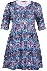 Plus Size Short Sleeves Paisley Lace-Up Viscose  Dress