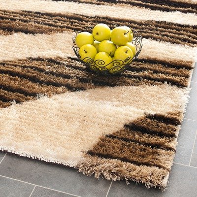 Safavieh Miami Shag Collection SG364-1391 Beige and Multi Shag Area Rug, 8-Feet by 10-Feet