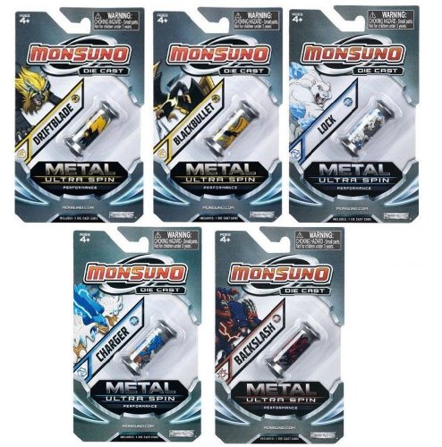 Monsuno Die Cast Ultra Spin: Lock BackLash Charger BlackBullet & Driftblade