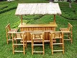 Review tikimaster.com  / TIKI BAR - ISLAND TIKI BAR - TROPICAL TIKI BAR - U SHAPE NATURAL W/ 5 STOOLS - TIKI BAR DECOR