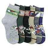 Lot Of 6 Pairs Assorted Sports Design Crew Kids / Boys Socks