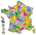"La France" Big Magnetic Puzzle featuring Map of France, great learning tool includes the French regions and French departments with their specialties