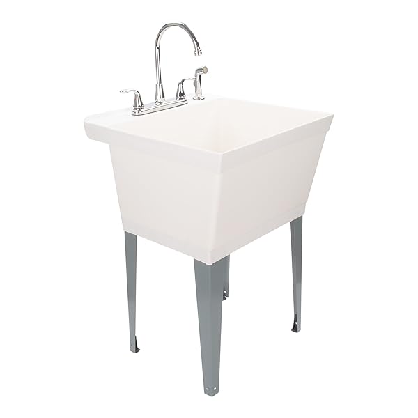Chrome High Rise Kitchen Faucet Laundry Sink Utility Tub By Maya