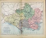 PHILIPS HANDY ATLAS MAP ENGLAND c1890 DORSET OLD PRINT