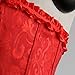 Frawirshau Women's Lace Up Boned Overbust Corset Bustier Bodyshaper Top Red L
