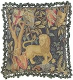 MEDIEVAL LION AUBUSSON PILLOW HANDMADE