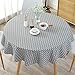 Table Cloth, Round Stripe Cotton Line Table Cover Nordic Twill Floral Tablecloth Washable Dining Decorative for Holiday Home Christmas Party Picnic (Gray)