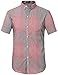 SSLR Men's Straight Fit Ombre Plaid Short Sleeve Shirt