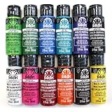 FOLKART Plaid Multi-Surface 12-Color Paint Set, No.1