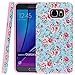 Galaxy Note 5 Case, Style4U Flower Design Slim Fit Hybrid Armor Case for Samsung Galaxy Note 5 with 1 Style4U Stylus [Flower Pink]