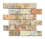 Scabos 2 X 4 Tumbled Travertine Brick Mosaic Tile - 6 X 6 Sample