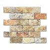 Scabos 2 X 4 Tumbled Travertine Brick Mosaic Tile - 6 X 6 Sample