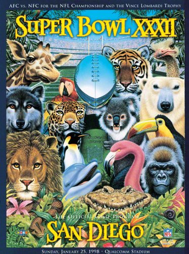 Canvas 36 x 48 Super Bowl XXXII Program Print | Details: 1998, Broncos vs Packers