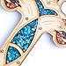 Wall Wood Cross Engraved Fish Christian Symbol Filled with Carnelian & Turquoise Special Energy Stones 9