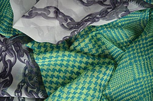 Marina D'Este Designer Women's Luxury 100% Silk Scarf 110x110 cm (43.3"x43.3") Green