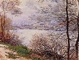 Ready to hang paintings on stretched canvas - Claude Monet - 24 x 18 inches - The Banks of the Se...