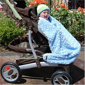 Secure2Me Clip-on Baby Blanket : Blue Bon Bon - Handcrafted in USA