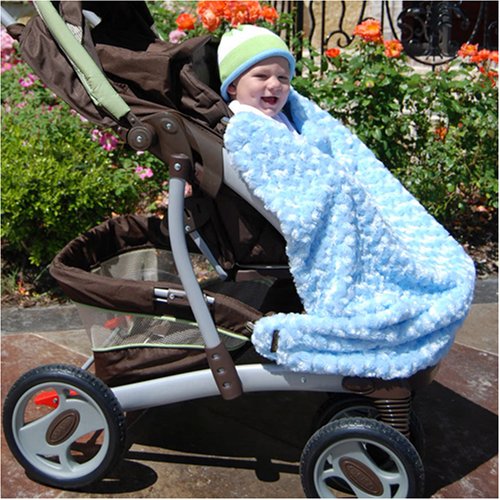 Secure2Me Clip-on Baby Blanket : Blue Bon Bon - Handcrafted in USA