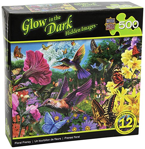 MasterPieces Glow in The Dark Hidden Images Floral Frenzy Jigsaw Puzzle, 500-Piece