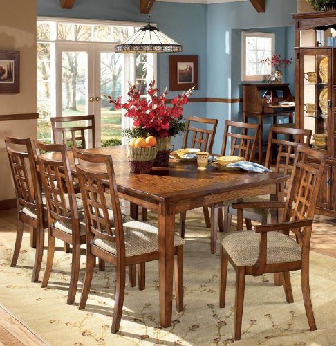9PC Rectangular Table Arm Chair Set