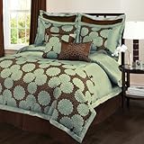 IMAGE OF Lush Decor Sandra 8-Piece Comforter Set, Full, Blue