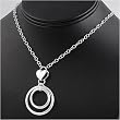 Sterling Silver Necklace - Heart with Concentric Rings - 16in Chain - 47mm Pendant Height