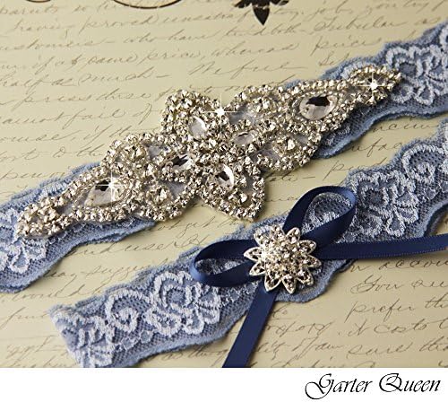 Bridal garter Wedding Garter Set heirloom Keepsake and Tossing Garter Something Blue